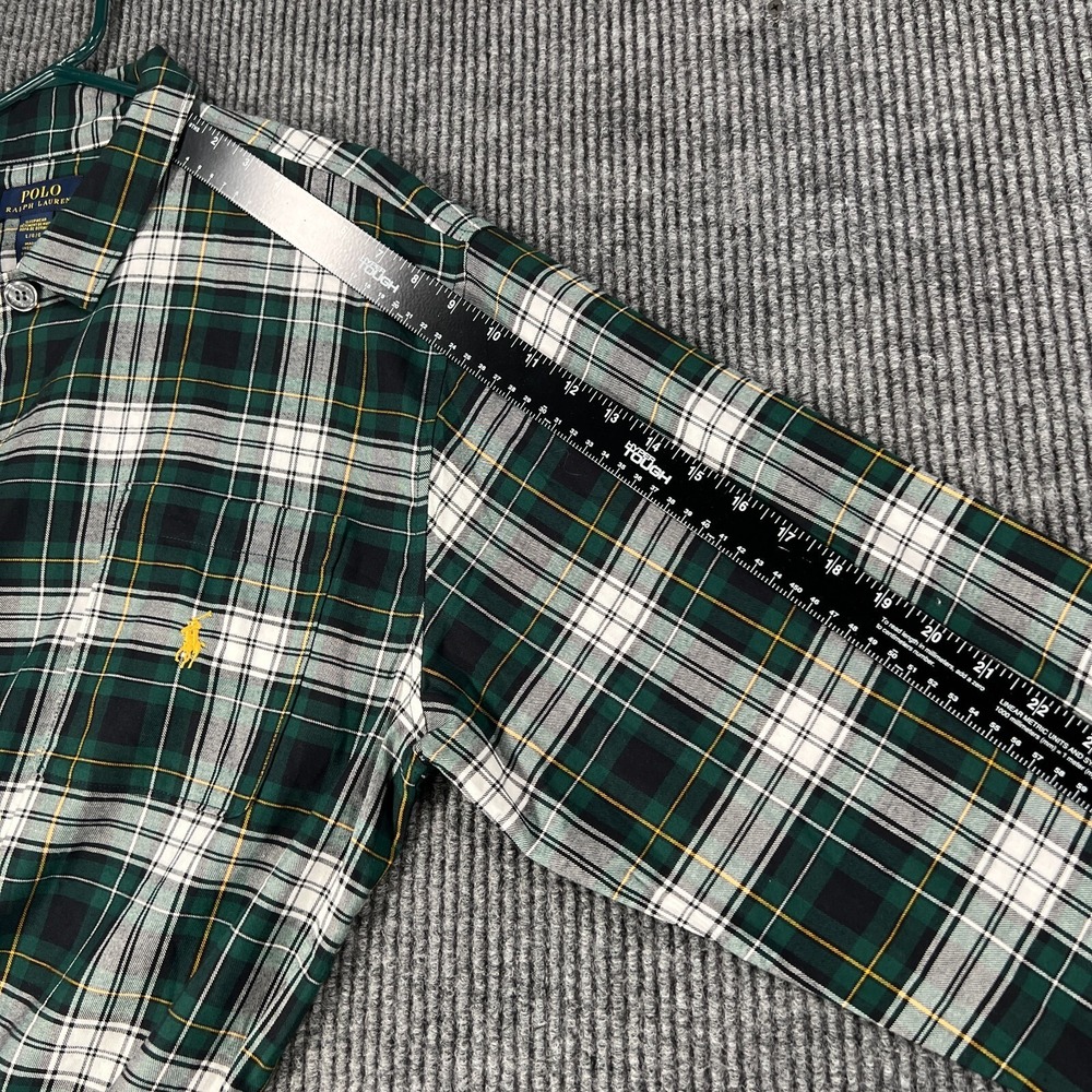 Polo Ralph Lauren Mens Sleep Shirt Large Green Plaid Long Sleeve Button Down - Picture 12 of 16